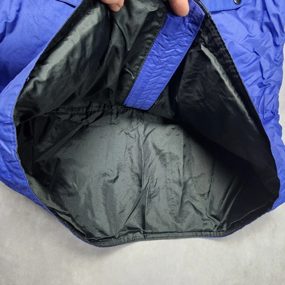 Mountain Goat Vintage Mens L‎ Jacket Blue Teal Color Block Hooded Windbreaker